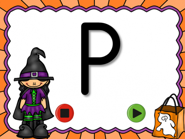 Halloween Alphabet Flash Cards Set - Uppercase Letters - Image 5