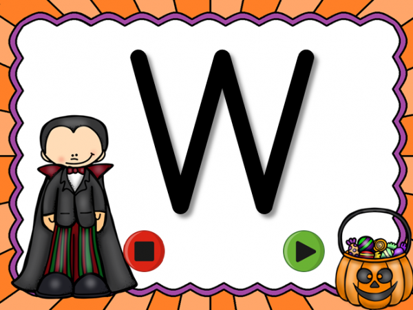 Halloween Alphabet Flash Cards Set - Uppercase Letters - Image 4