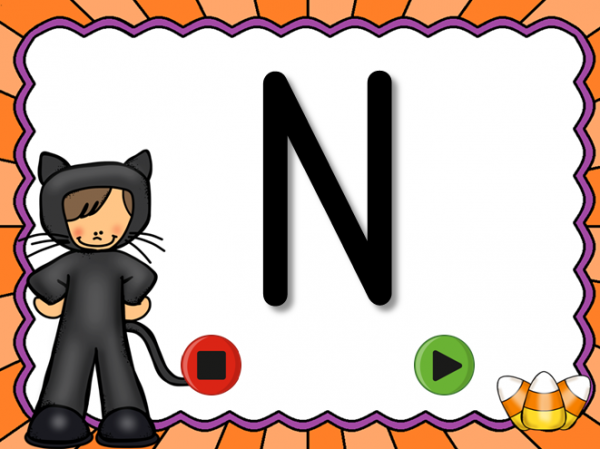 Halloween Alphabet Flash Cards Set - Uppercase Letters - Image 3