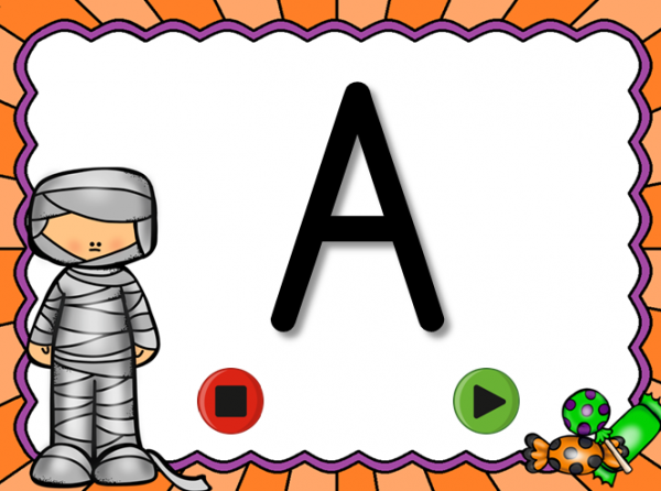 Halloween Alphabet Flash Cards Set - Uppercase Letters - Image 7