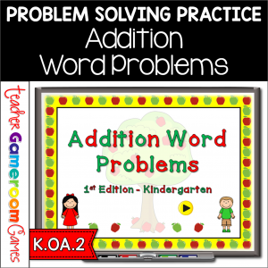 Kindergarten Addition Word Problems Teacher vs Student Powerpoint Game