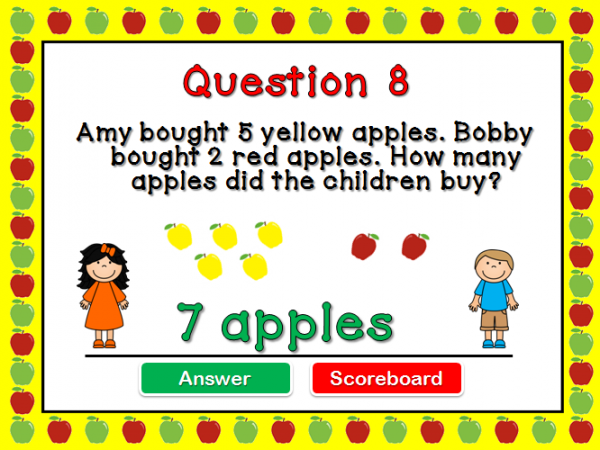 Kindergarten Addition Word Problems Teacher vs Student Powerpoint Game - Image 2