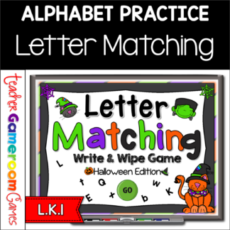 Letter Matching Game Halloween Writep and Wipe Game