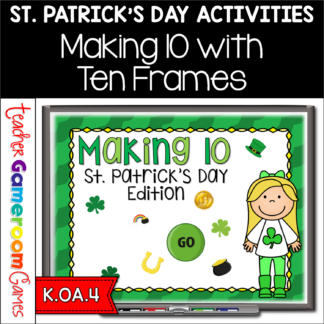 Making 10 St. Patrick's Day Teacher vs Student Powerpoint Game