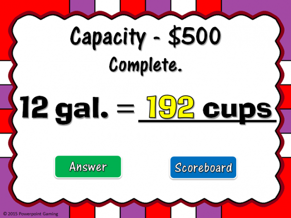 Measurement Conversion Review Powerpoint Game - Image 2