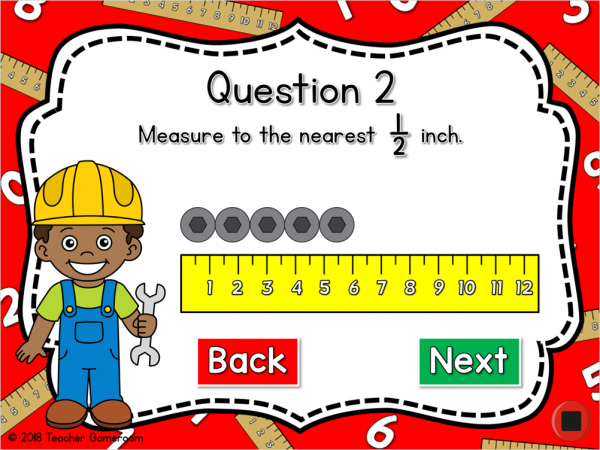 Measurement to the Half Inch Task Cards