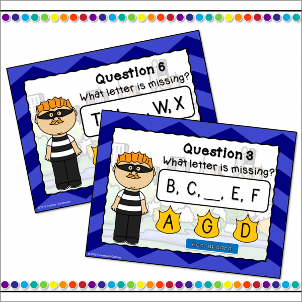 Missing Alphabet - Cops vs Robbers Powerpoint Game - Image 2