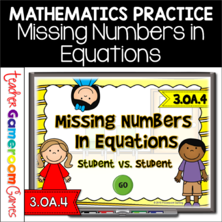 Missing Numbers in Equations Student vs Student Powerpoint Game