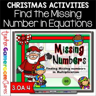Missing Numbers in Multiplication Christmas Student vs Student Powerpoint Game