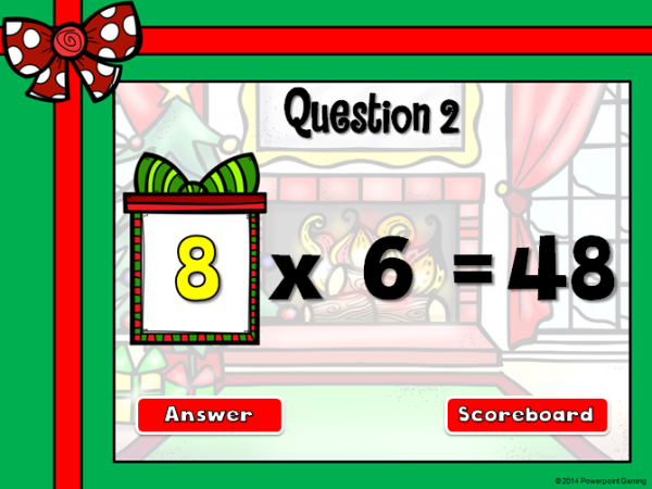 Missing Numbers in Multiplication Christmas Student vs Student Powerpoint Game - Image 2