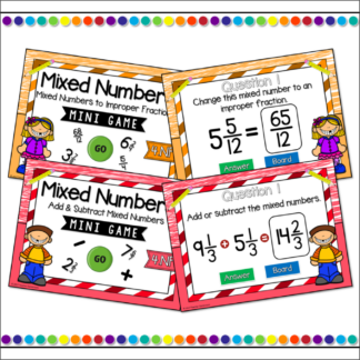 Mixed Numbers Mini Game Bundle
