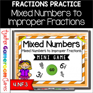 Mixed Numbers to Improper Fractions Mini Game