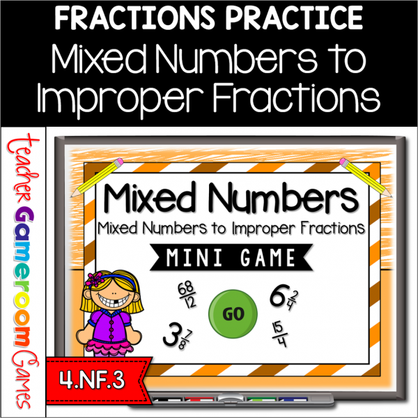 Mixed Numbers to Improper Fractions Mini Game