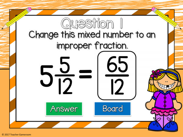 Mixed Numbers to Improper Fractions Mini Game - Image 3
