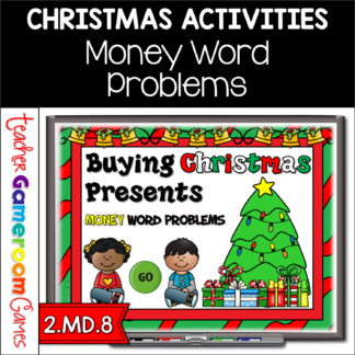 Money Word Problems Christmas Student vs Student Powerpoint Game