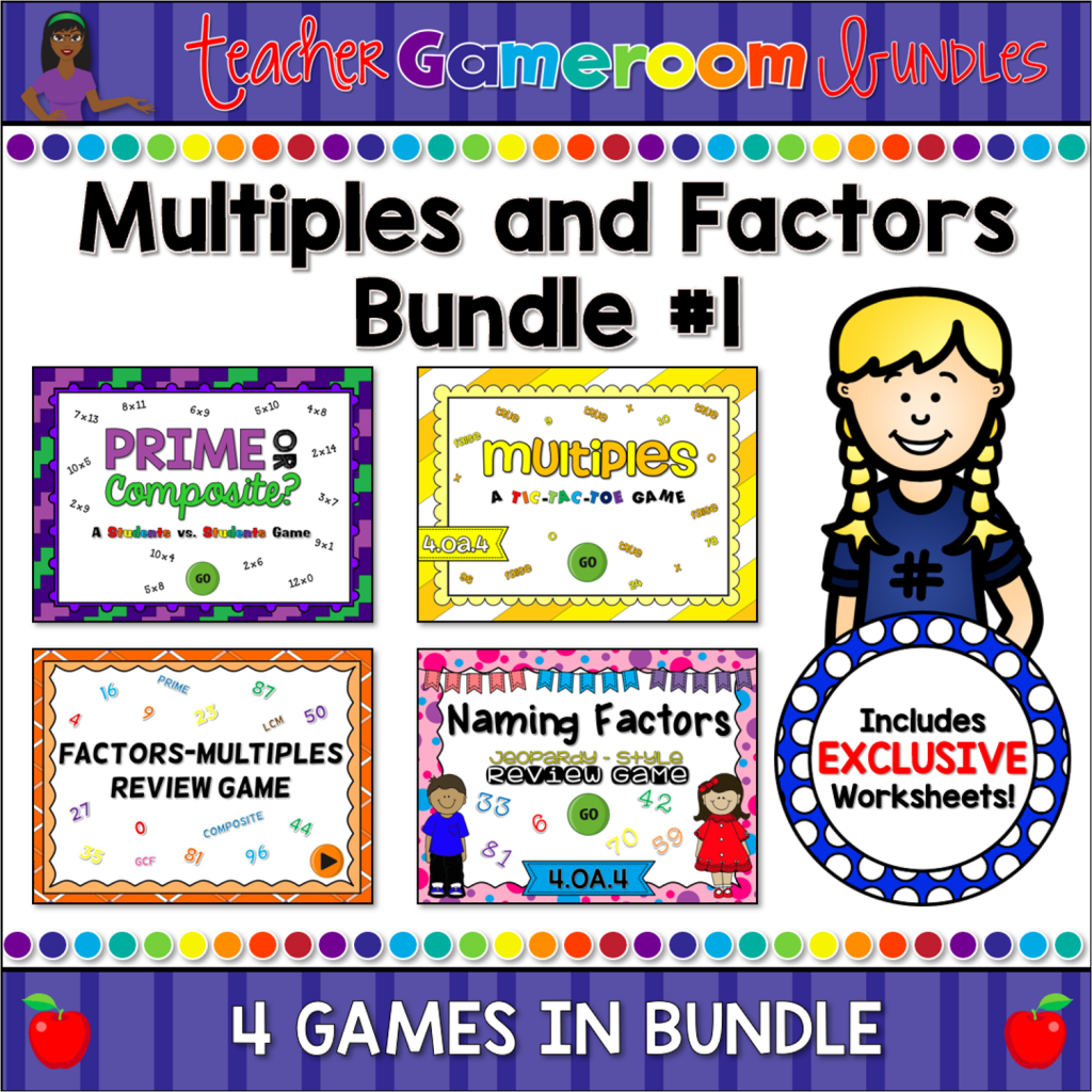 Multiples and Factors Powerpoint Game Bundle - Teacher Gameroom