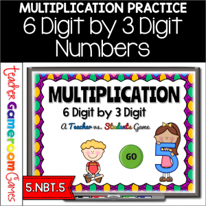 Multiplication 6 Digit by 3 Digit Teacher vs Student Powerpoint Game