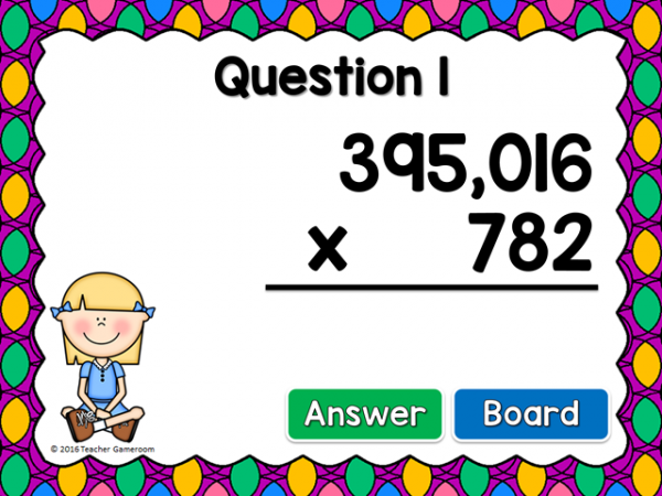 Multiplication 6 Digit by 3 Digit Teacher vs Student Powerpoint Game - Image 2