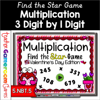 Multiplying 3 Digit by 1 Digit Numbers Find the Star Powerpoint Game