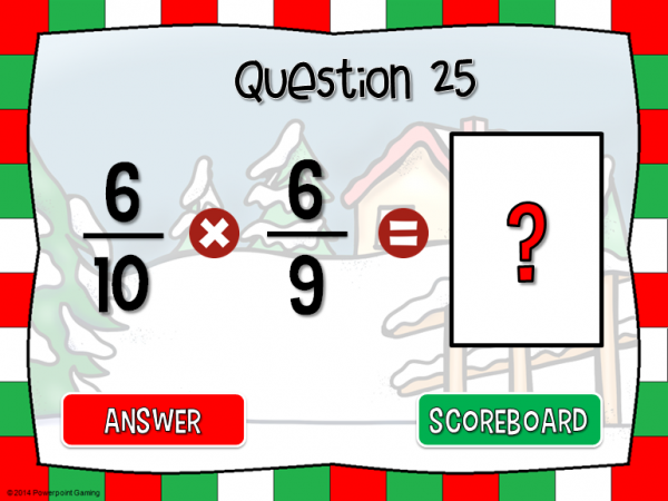 Multiplying Fractions Christmas Find the Star Powerpoint Game - Image 2