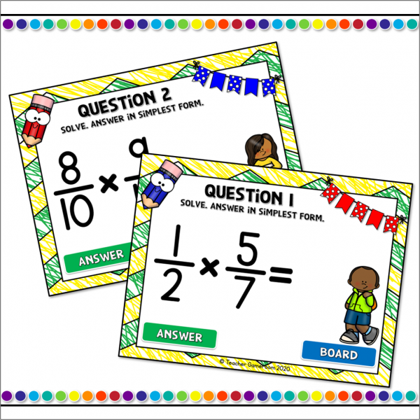 Multiplying Fractions Student vs StudentPowerpoint Game - Image 3