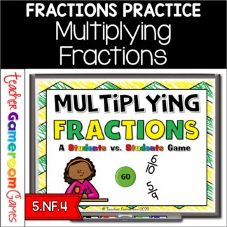 Multiplying Fractions by Whole Numbers Halloween Student vs Student Powerpoint Game