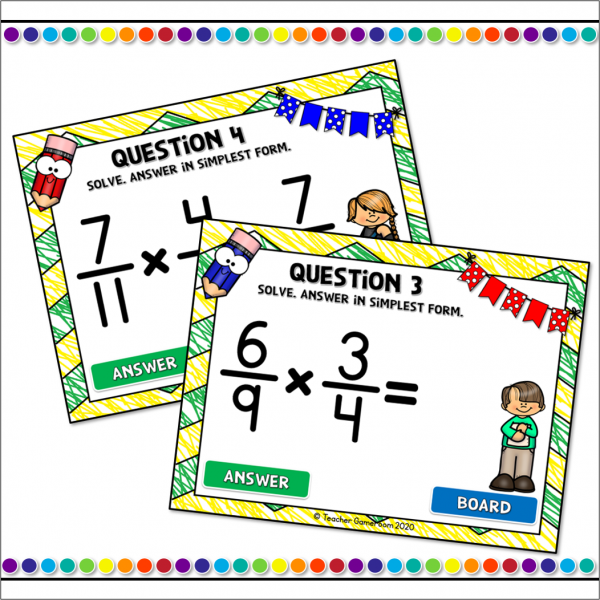 Multiplying Fractions by Whole Numbers Halloween Student vs Student Powerpoint Game - Image 2