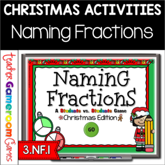 Naming Fractions Christmas Student vs Student Powerpoint Game