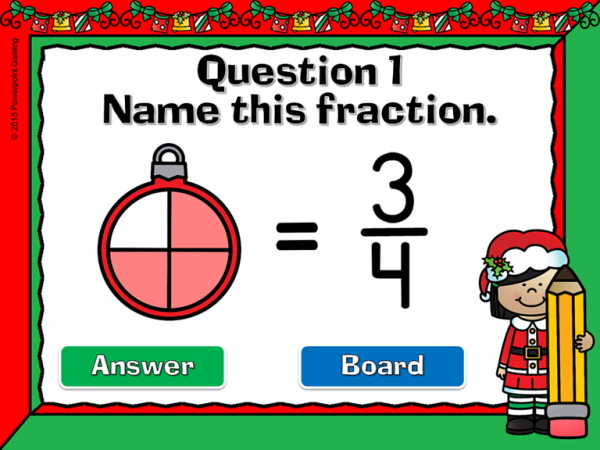 Naming Fractions Christmas Student vs Student Powerpoint Game - Image 4