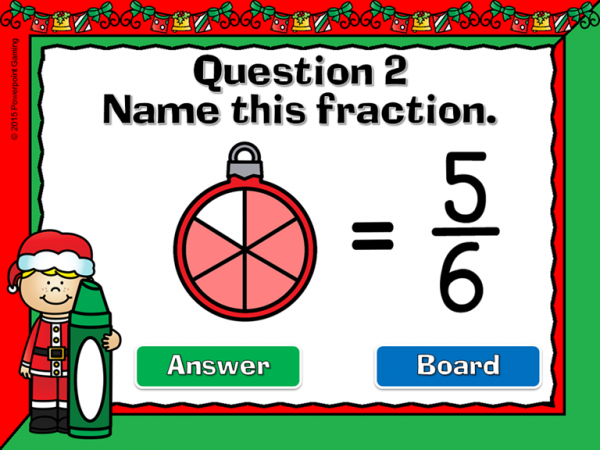 Naming Fractions Christmas Student vs Student Powerpoint Game - Image 3