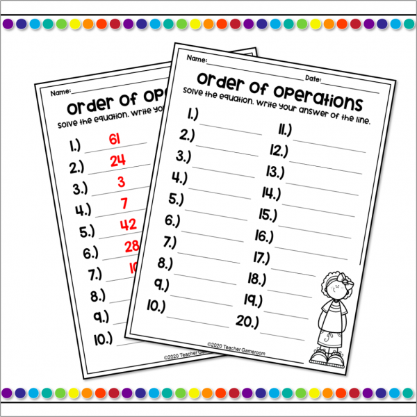 Order of Operations Task Cards - Image 2