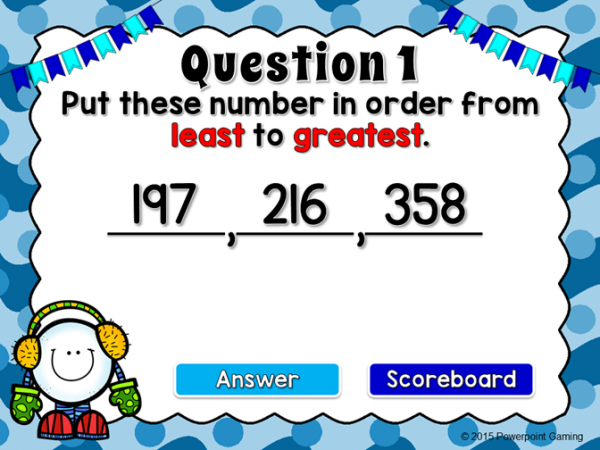 Ordering Numbesr from Least to Greatest Winter Find the Star Pointpoint Game - Image 2