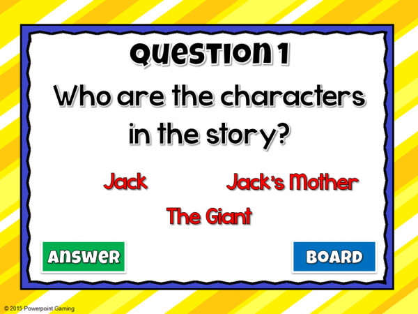 Reading Comprehension - Fairy Tales - Jack and the Beanstalk Mini Powerpoint Game - Image 3