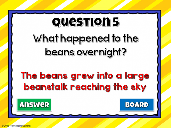 Reading Comprehension - Fairy Tales - Jack and the Beanstalk Mini Powerpoint Game - Image 2