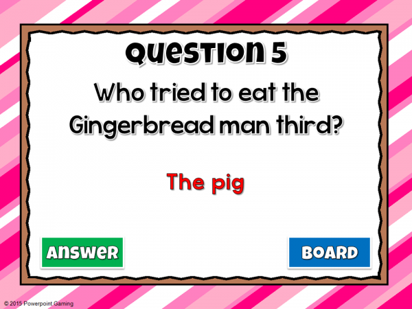 Reading Comprehension - Fairy Tales - The Gingerbread Man Mini Powerpoint Game - Image 3