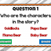 Reading Comprehension - Fairy Tales - Goldilocks and the 3 Bears Mini Powerpoint Game - Image 4