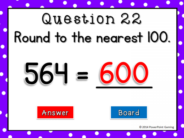 Rounding to the Nearest 10 or 100 Teacher vs Student Powerpoint Game - Image 3