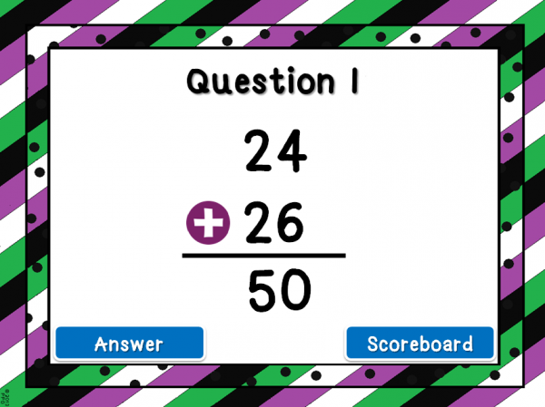 Student vs. Student - 2 Digit Addition Powerpoint Game - Image 3