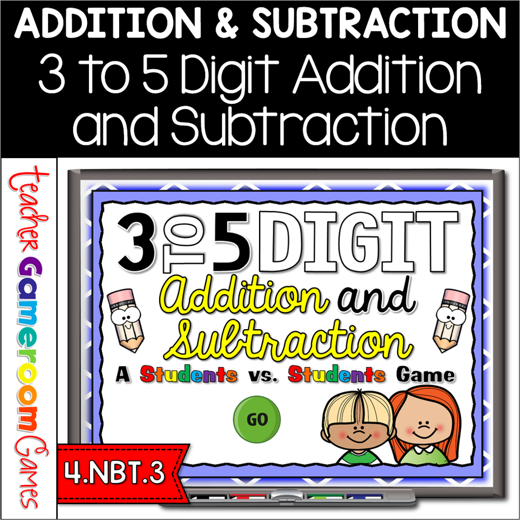 3 To 5 Digit Addition And Subtraction Student Vs Student Game Cover