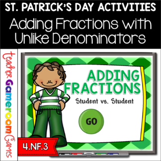 Student vs Student - Adding Fractions St. Patrick's Day Powerpoint Game