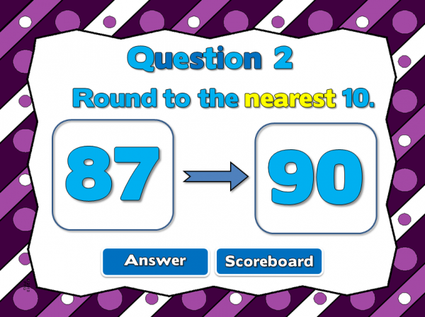 Rounding to the Nearest 10 Student vs Student PowerpointGame - Image 4