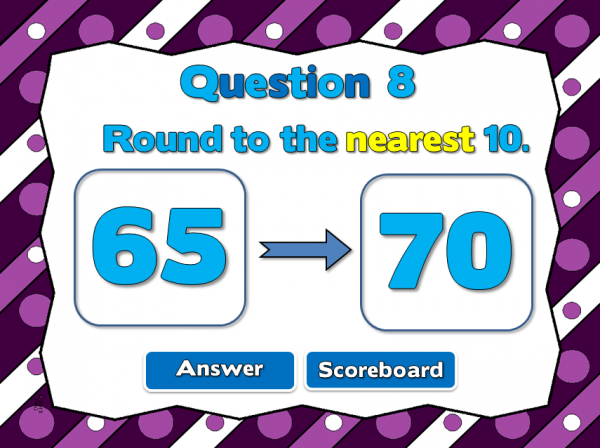 Rounding to the Nearest 10 Student vs Student PowerpointGame - Image 2