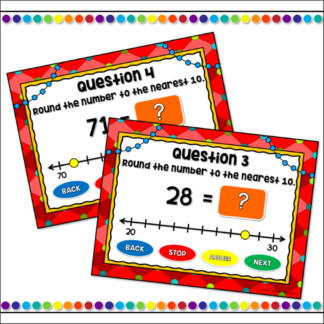 Rounding to the Nearest 10 with Number Lines Powerpoint Game