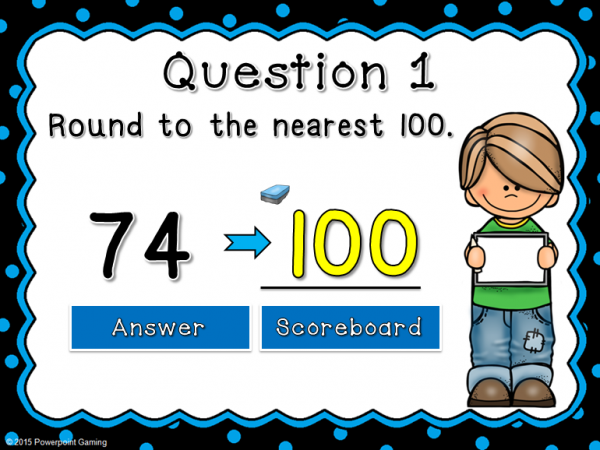 Rounding to the Nearest 100 Powerpoint Write and Wipe Game - Image 3
