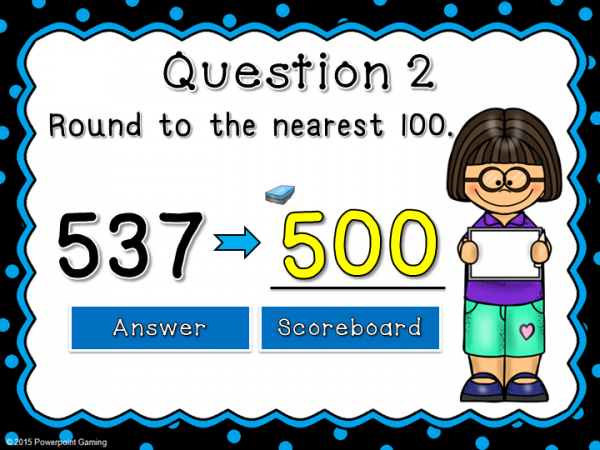 Rounding to the Nearest 100 Powerpoint Write and Wipe Game - Image 2