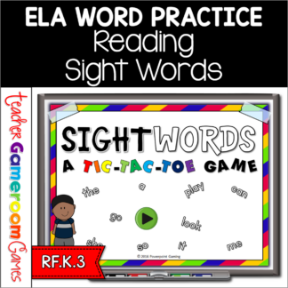 Sight Words Tic-Tac-Toe Game
