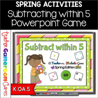 Subtract within 5 Spring Edition Powerpoint Game