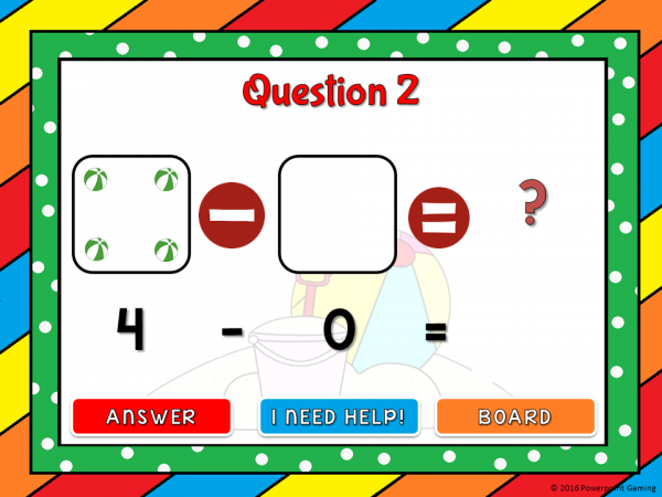 Subtract within 5 Summer Edition Powerpoint Game - Image 4