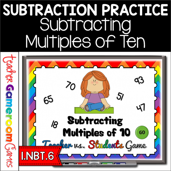 Teacher vs Student - Subtracting Multiples of 10 Powerpoint Game
