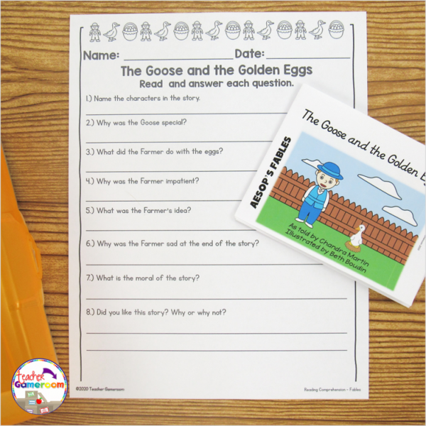 The Goose and the Golden Eggs Digital eBook and Activities - Image 3